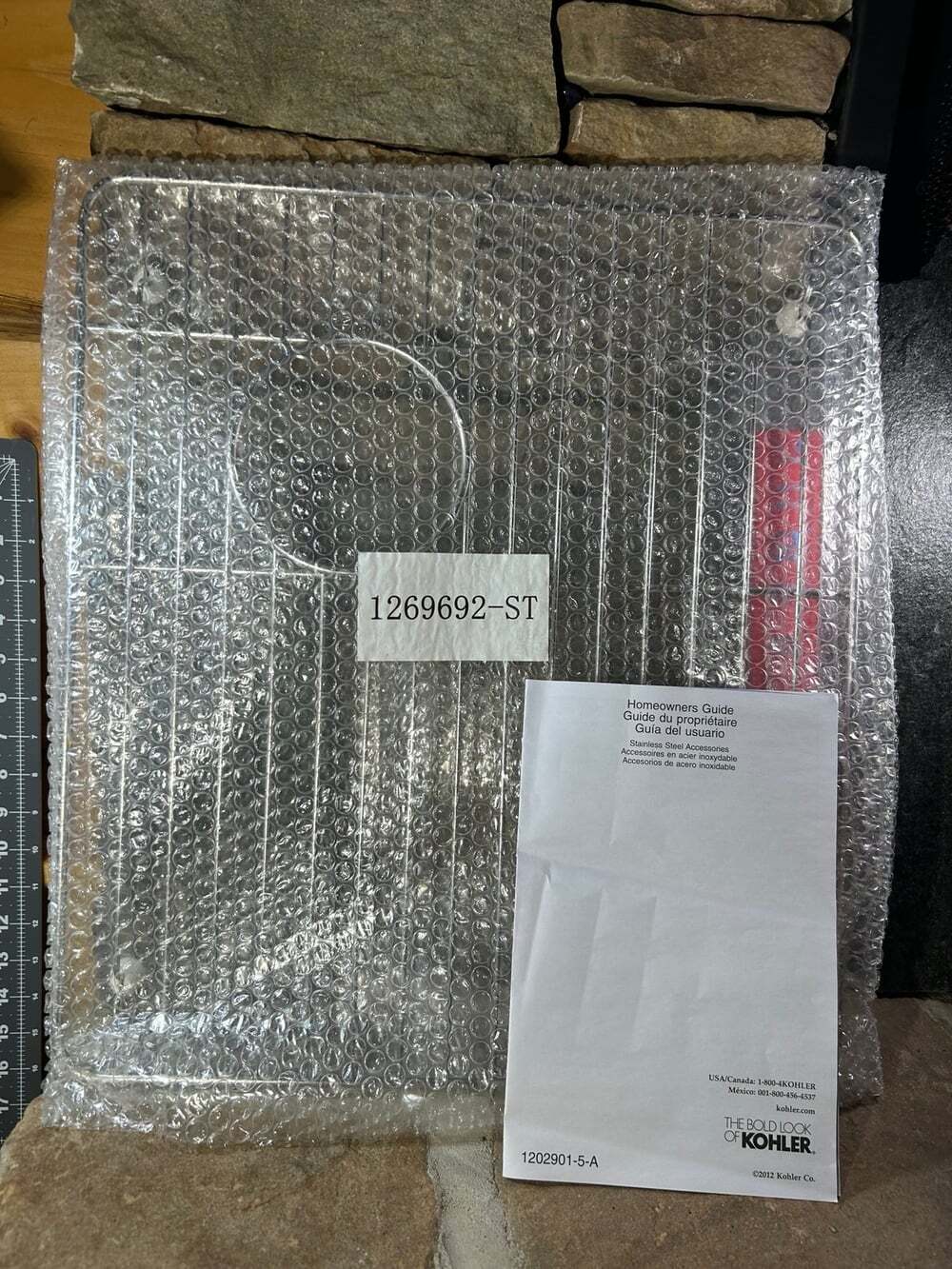 Kohler Riverby Sink Rack  “with rubber feet Stainless steel NEW #1202901-5-A